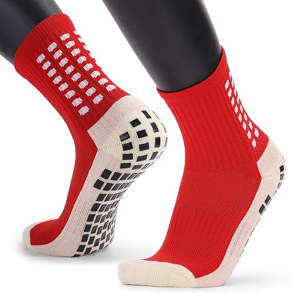 81HDWij-bqL._AC_SX569 CHAUSSETTES ANTIDÉRAPANTES ROUGES – Image 1