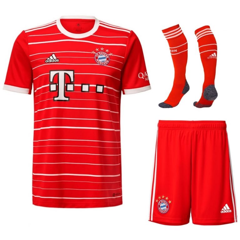 MAILLOT-KIT-ENFANT-BAYERN-MUNICH-DOMICILE-2022-2023 KITS ENFANT/JUNIOR BAYERN MUNICH DOMICILE 2022/2023 – Image 1