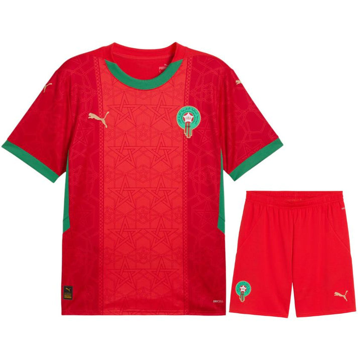 Maillot-Kit-Enfant-Maroc-Domicile-2024-2025 KITS ENFANT/ JUNIOR MAROC CAN 2025 DOMICILE – Image 1