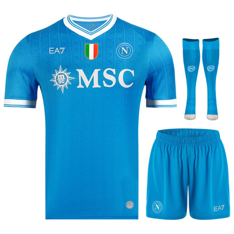 Maillot-Kit-Enfant-Naples-Domicile-2025-2026 Maillot Kit Enfant Naples Domicile 2025 2026 – Image 1