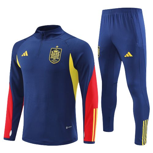 survetement-enfant-junior-espagne-bleu-rouge SURVETEMENT ENFANT/JUNIOR ESPAGNE DOMICILE 2022/2023 – Image 1